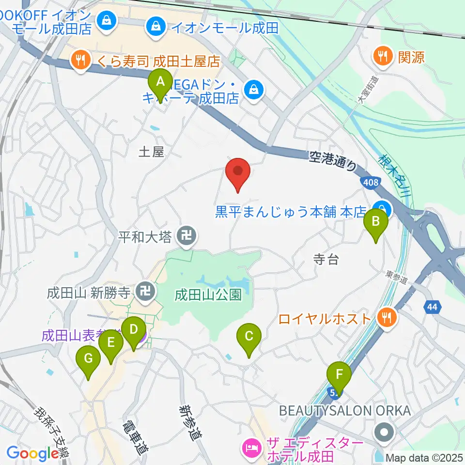 成田国際文化会館周辺のホテル一覧地図