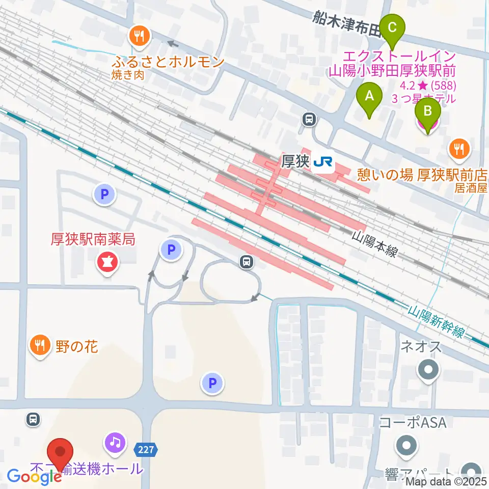 不二輸送機ホール周辺のホテル一覧地図