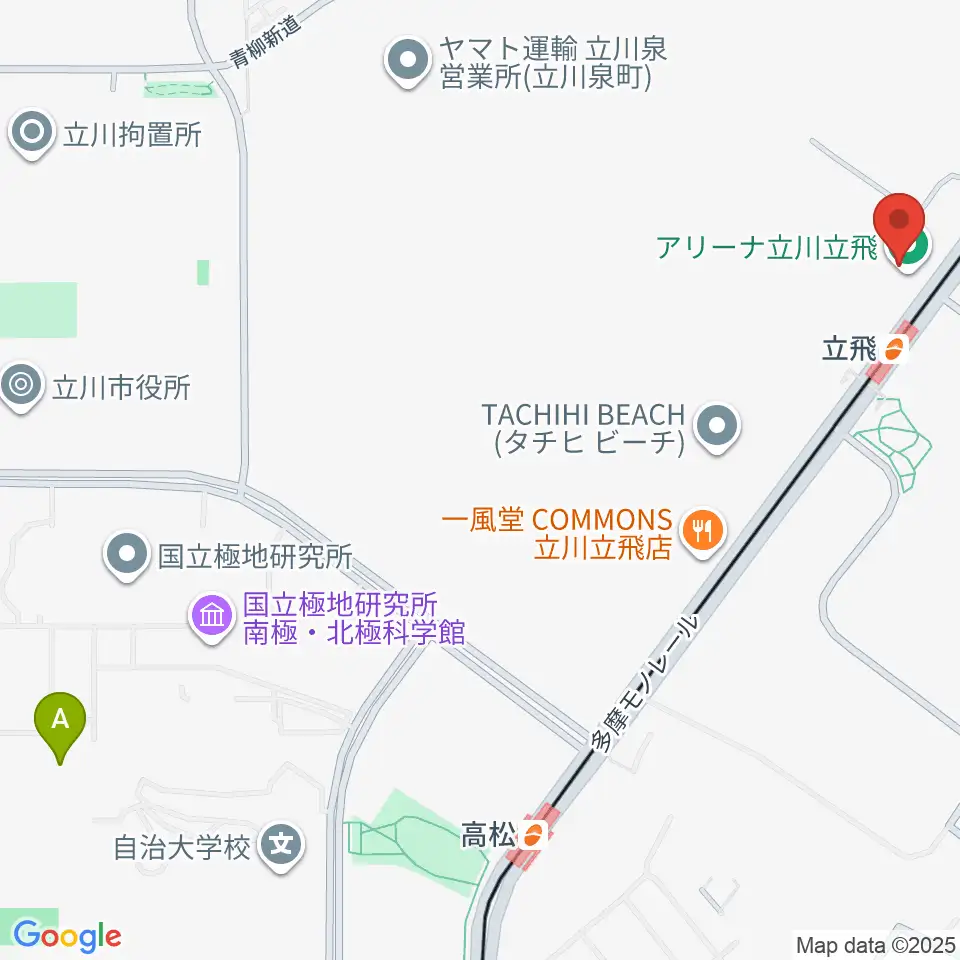 アリーナ立川立飛周辺のホテル一覧地図