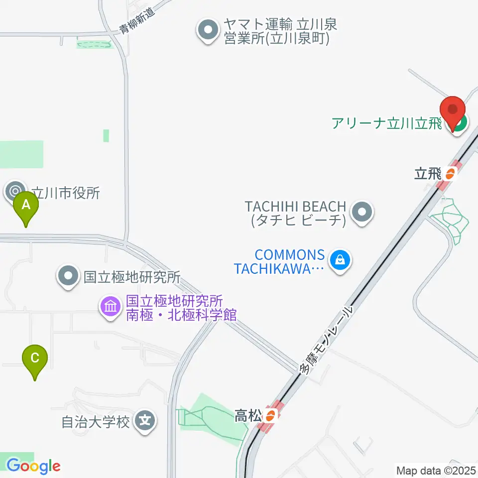 アリーナ立川立飛周辺のホテル一覧地図