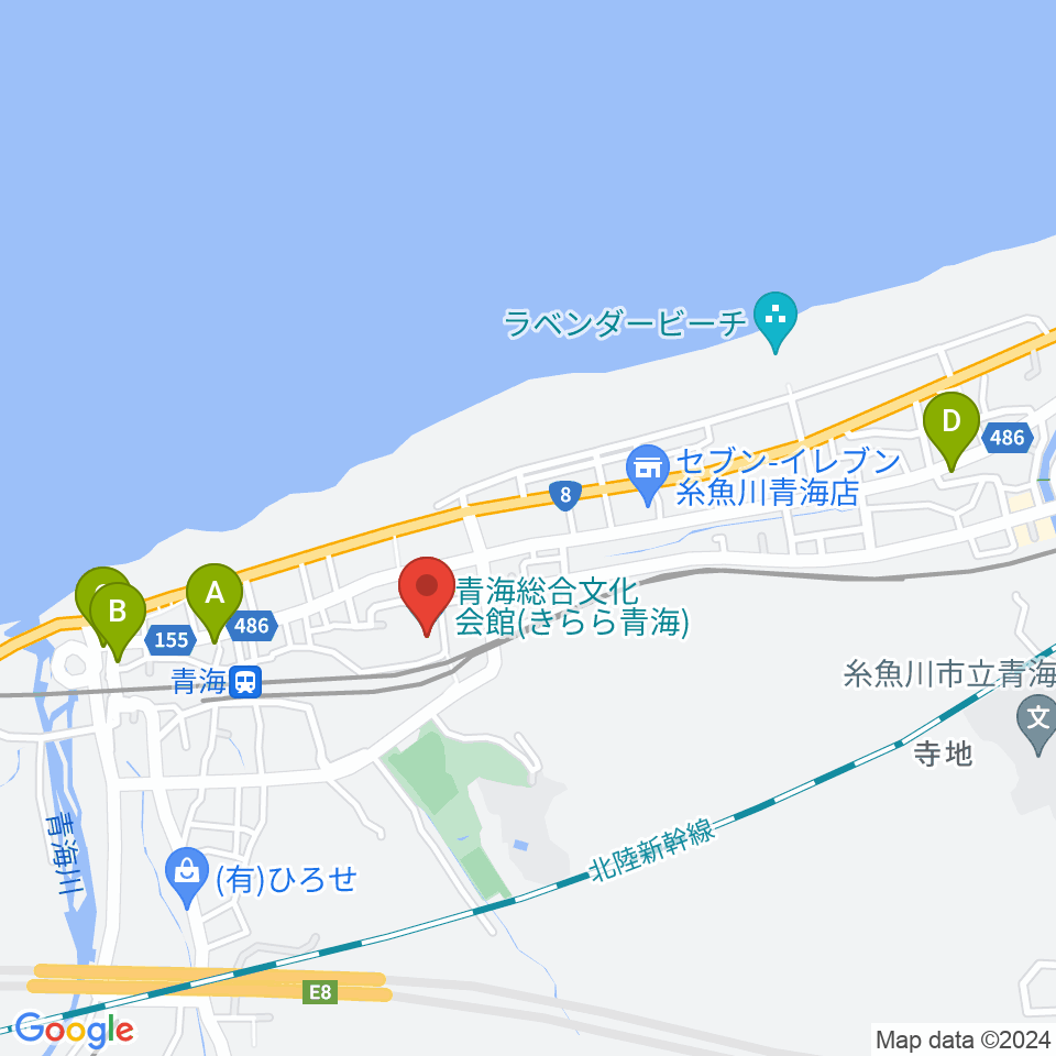 青海総合文化会館 きらら青海周辺のホテル一覧地図