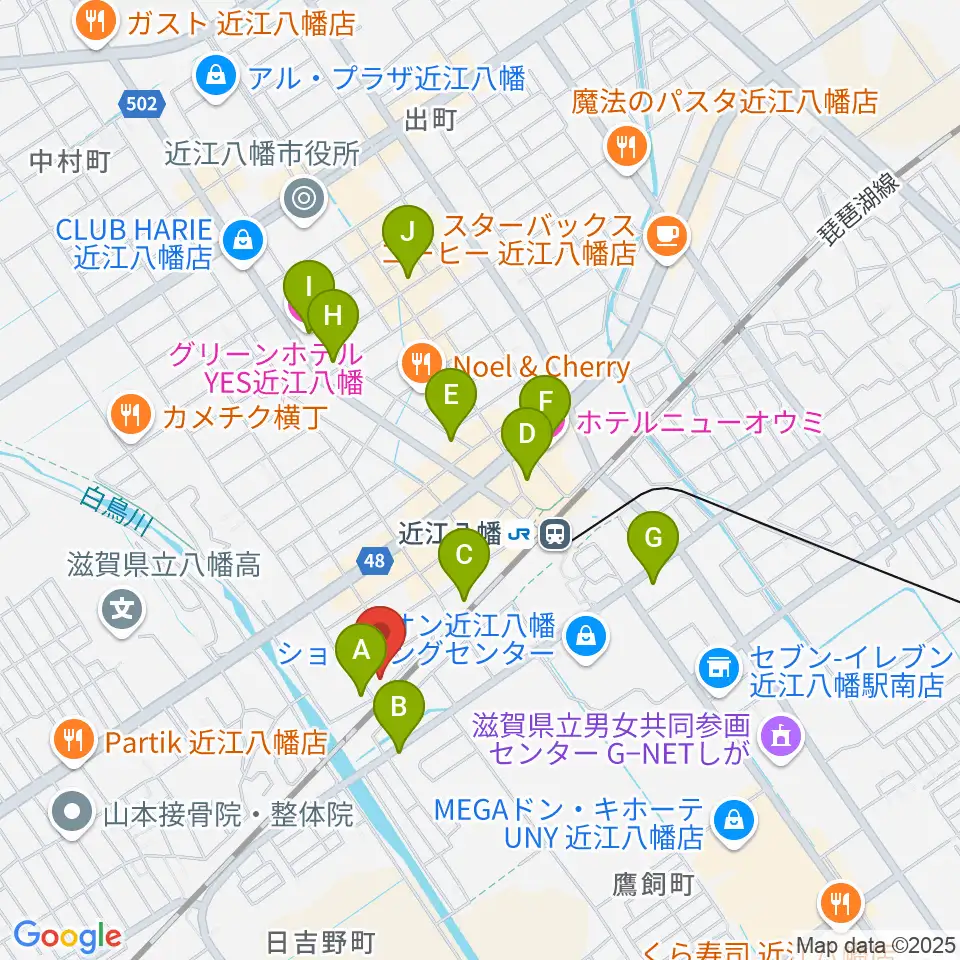 Eleven Guitars イレブンギターズ周辺のホテル一覧地図