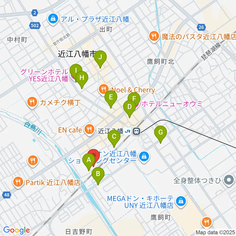 Eleven Guitars イレブンギターズ周辺のホテル一覧地図