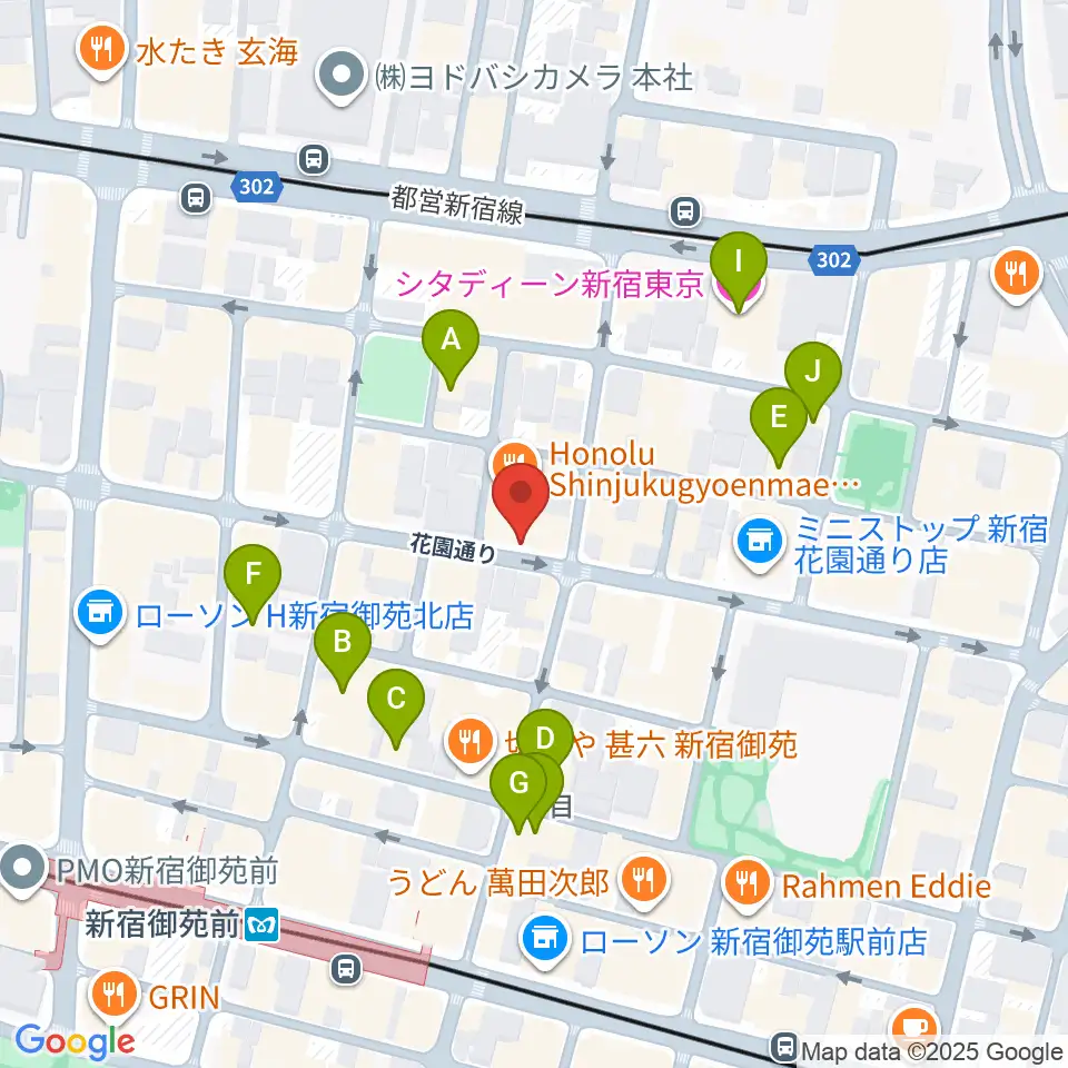 新宿御苑Only Yesterday周辺のホテル一覧地図