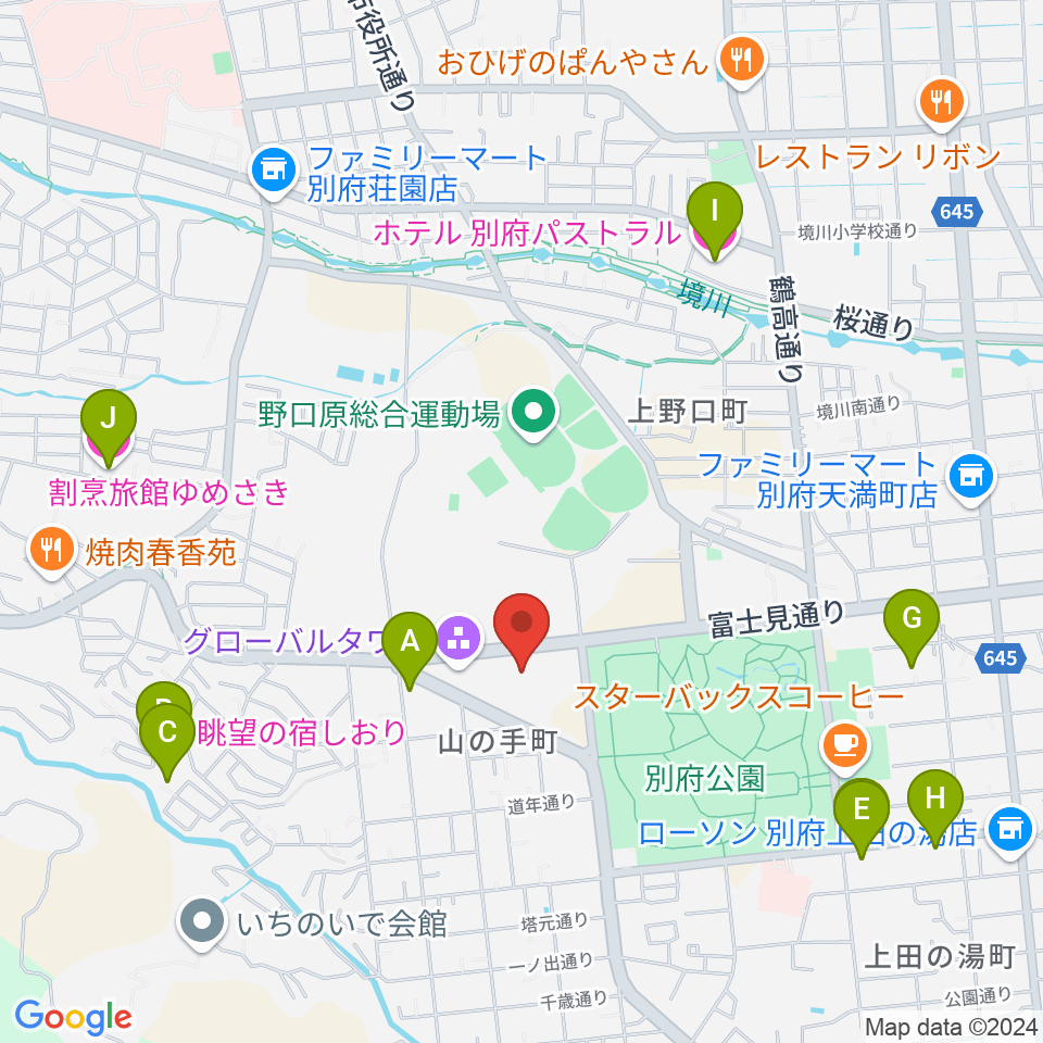 別府ビーコンプラザ・コンベンションセンター周辺のホテル一覧地図