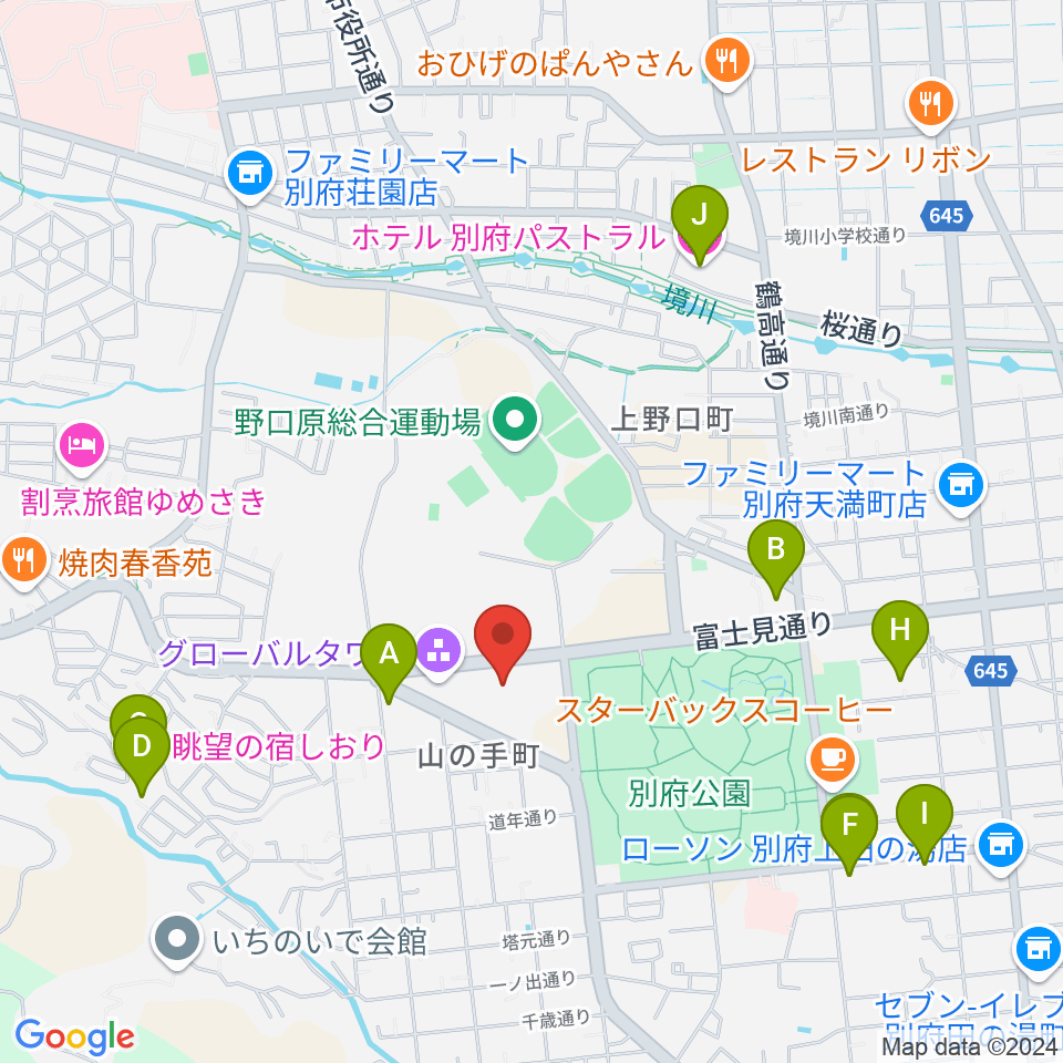 別府ビーコンプラザ・コンベンションセンター周辺のホテル一覧地図