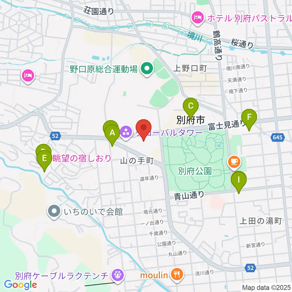 別府ビーコンプラザ・コンベンションセンター周辺のホテル一覧地図