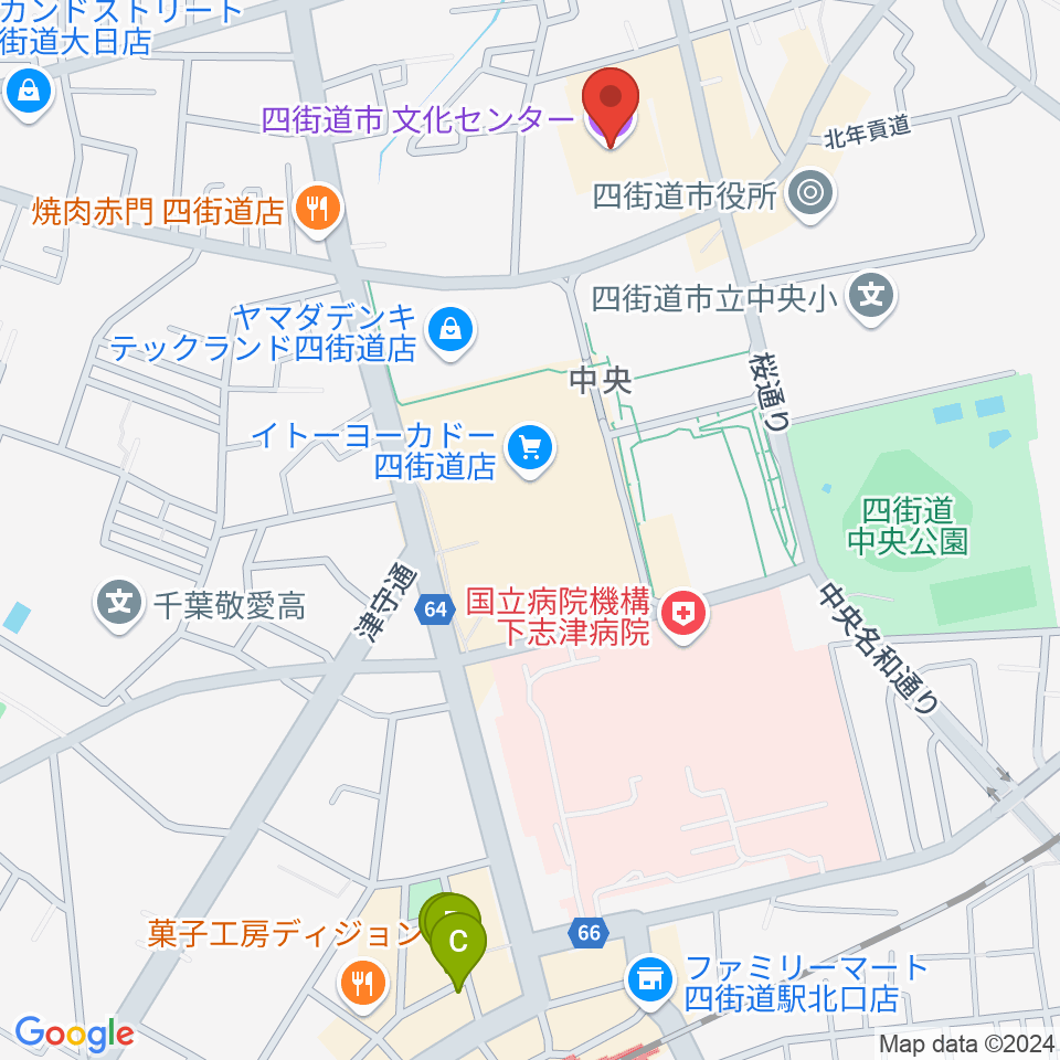 四街道市文化センター周辺のホテル一覧地図