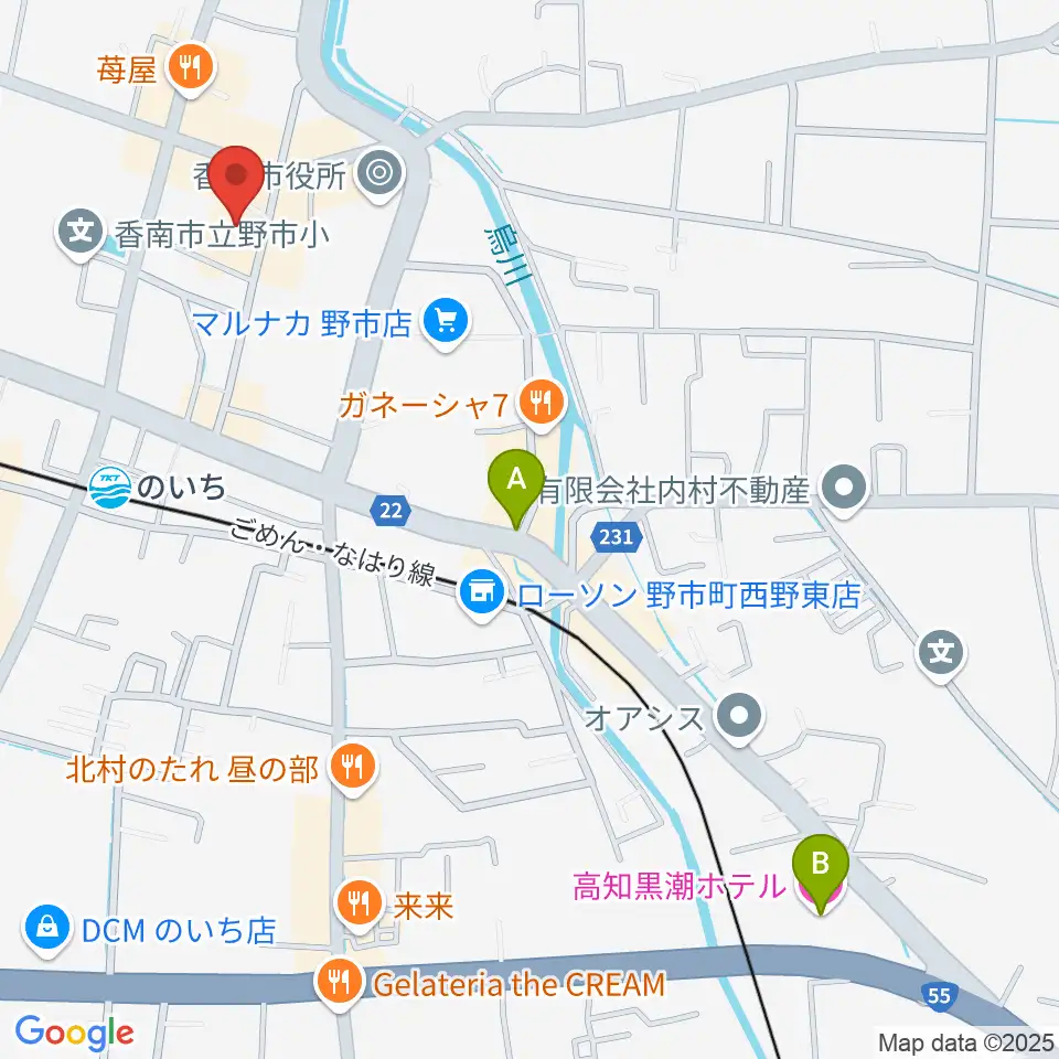 のいちふれあいセンター周辺のホテル一覧地図