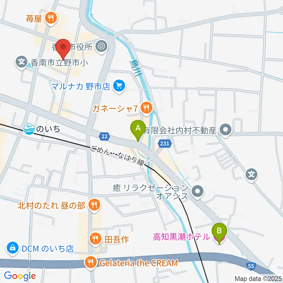 のいちふれあいセンター周辺のホテル一覧地図