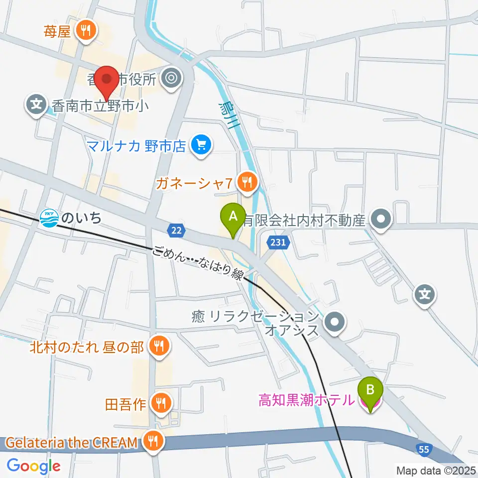 のいちふれあいセンター周辺のホテル一覧地図
