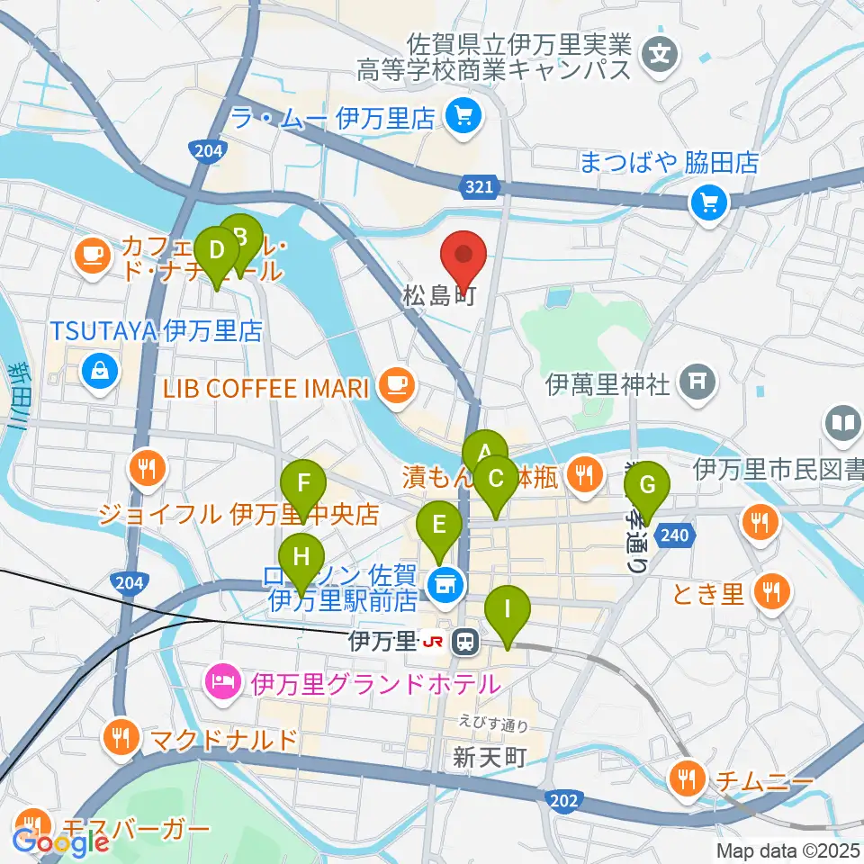 伊万里市民センター周辺のホテル一覧地図