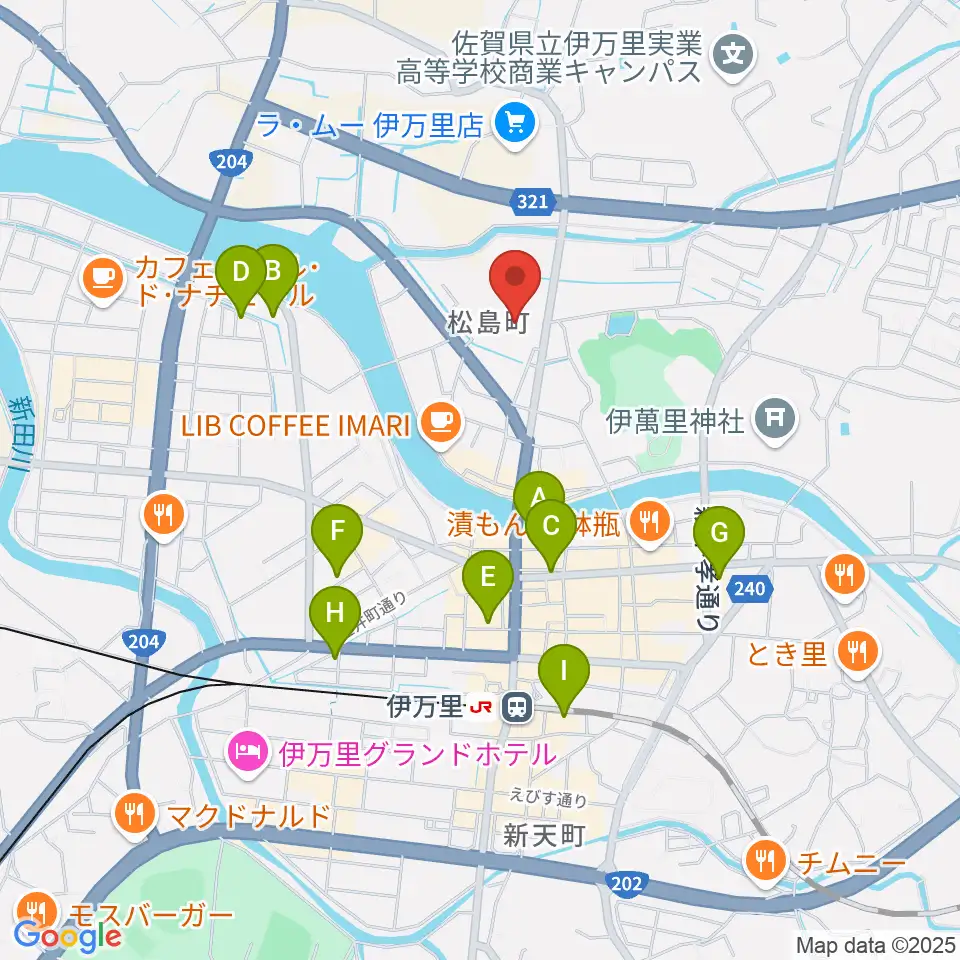 伊万里市民センター周辺のホテル一覧地図