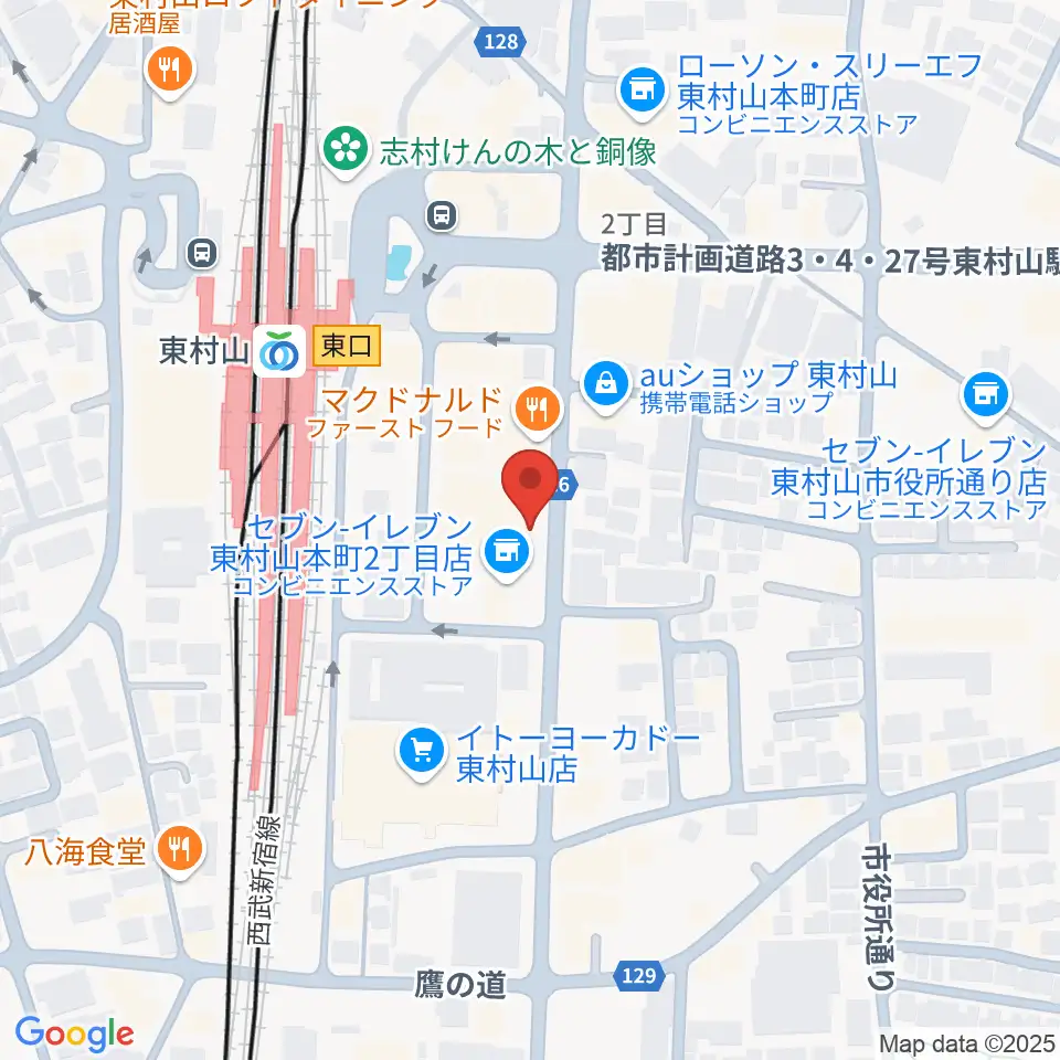 東村山市立中央公民館周辺のホテル一覧地図