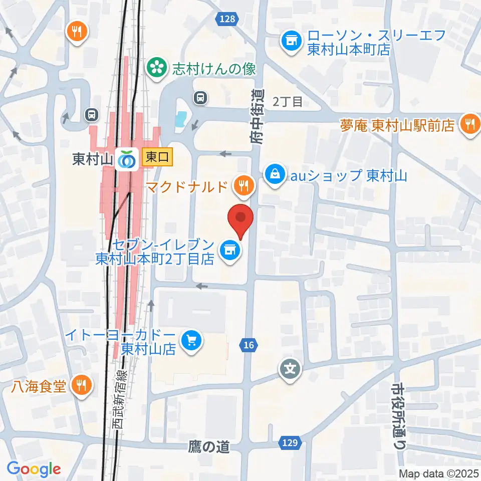 東村山市立中央公民館周辺のホテル一覧地図