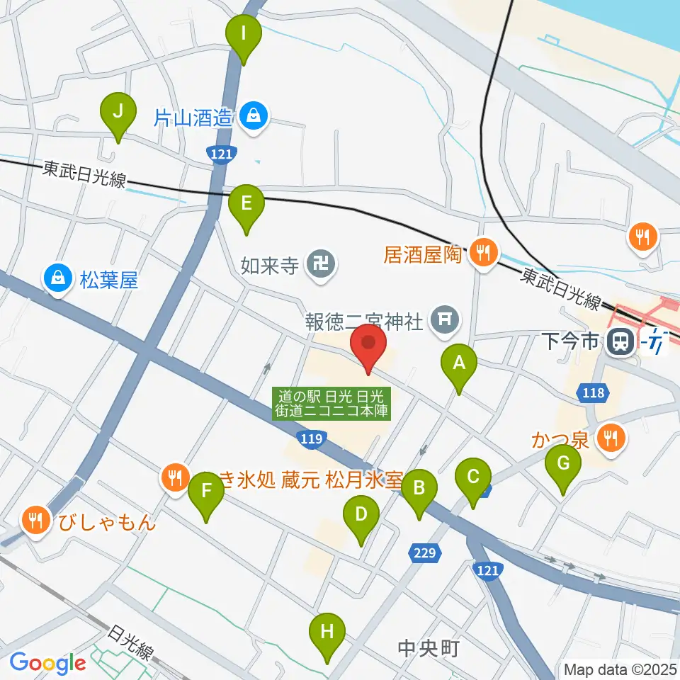 道の駅日光・ニコニコホール周辺のホテル一覧地図
