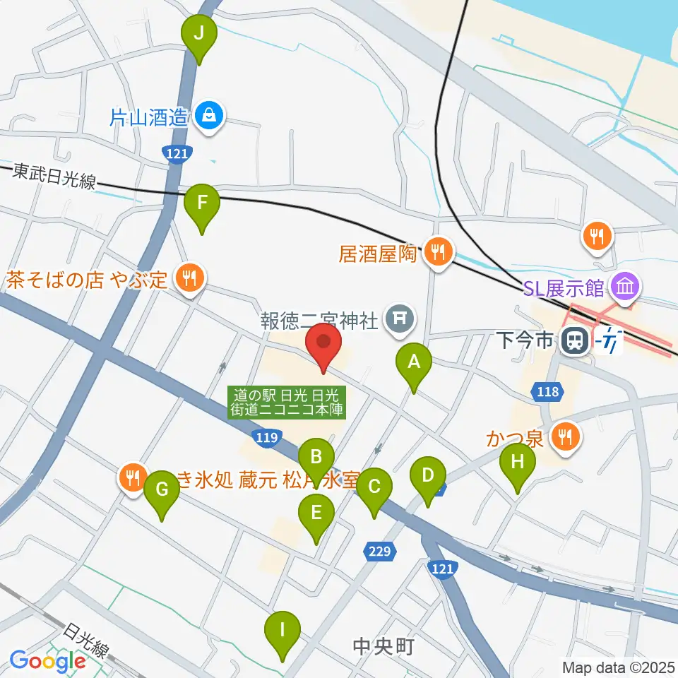 道の駅日光・ニコニコホール周辺のホテル一覧地図