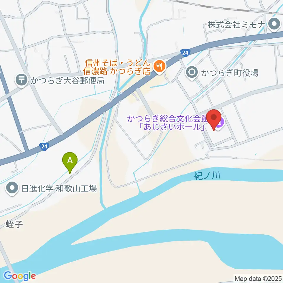 かつらぎ総合文化会館あじさいホール周辺のホテル一覧地図