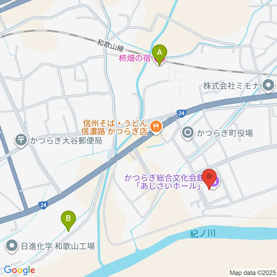 かつらぎ総合文化会館あじさいホール周辺のホテル一覧地図