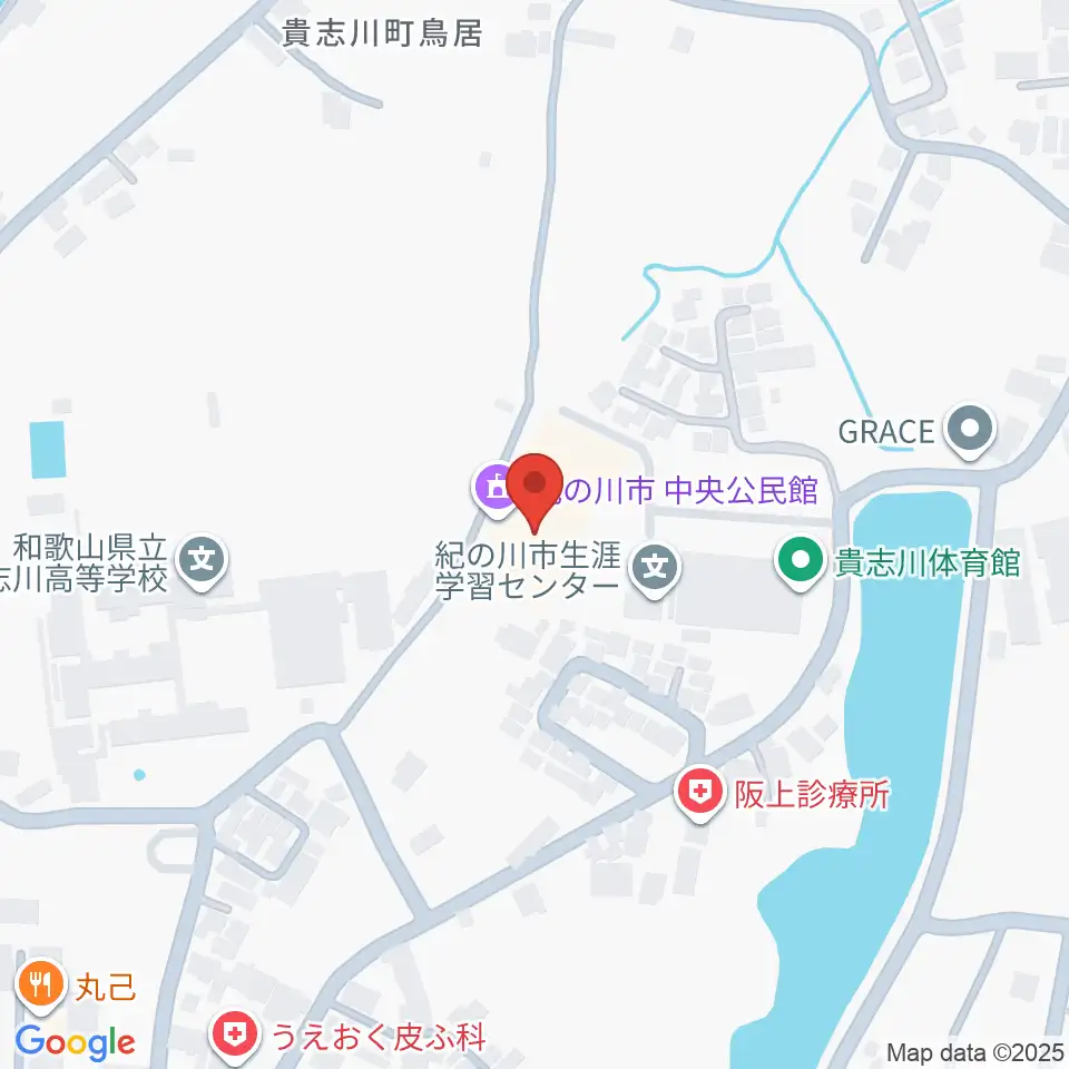 貴志川生涯学習センター周辺のホテル一覧地図