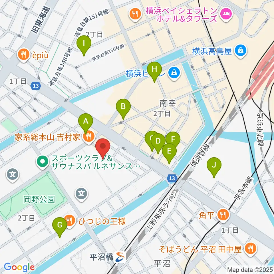 横浜市西公会堂周辺のホテル一覧地図