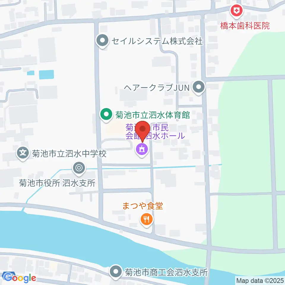 菊池市泗水ホール周辺のホテル一覧地図