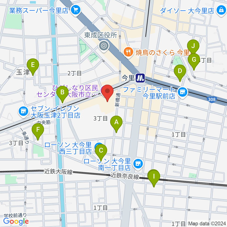 コミ協ひがしなり区民センター周辺のホテル一覧地図