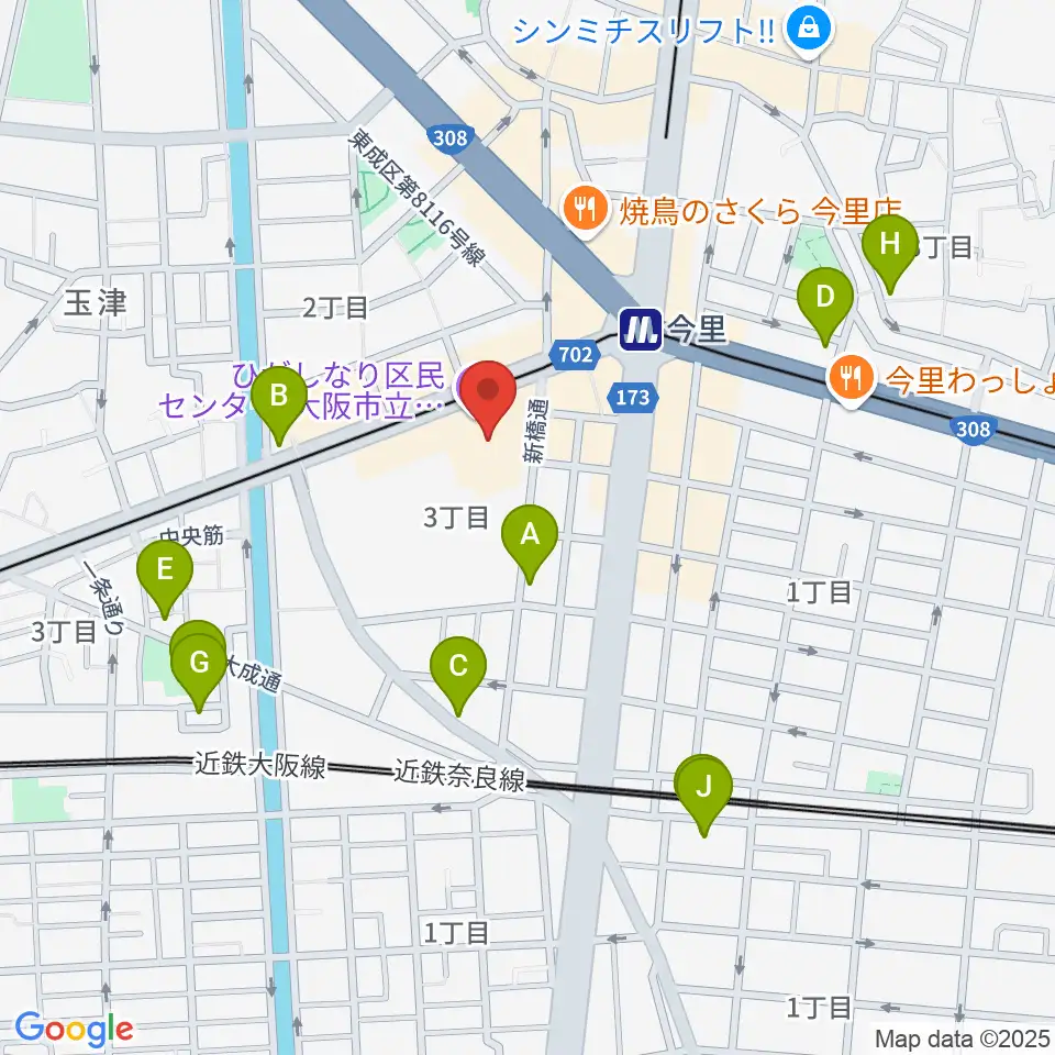 コミ協ひがしなり区民センター周辺のホテル一覧地図