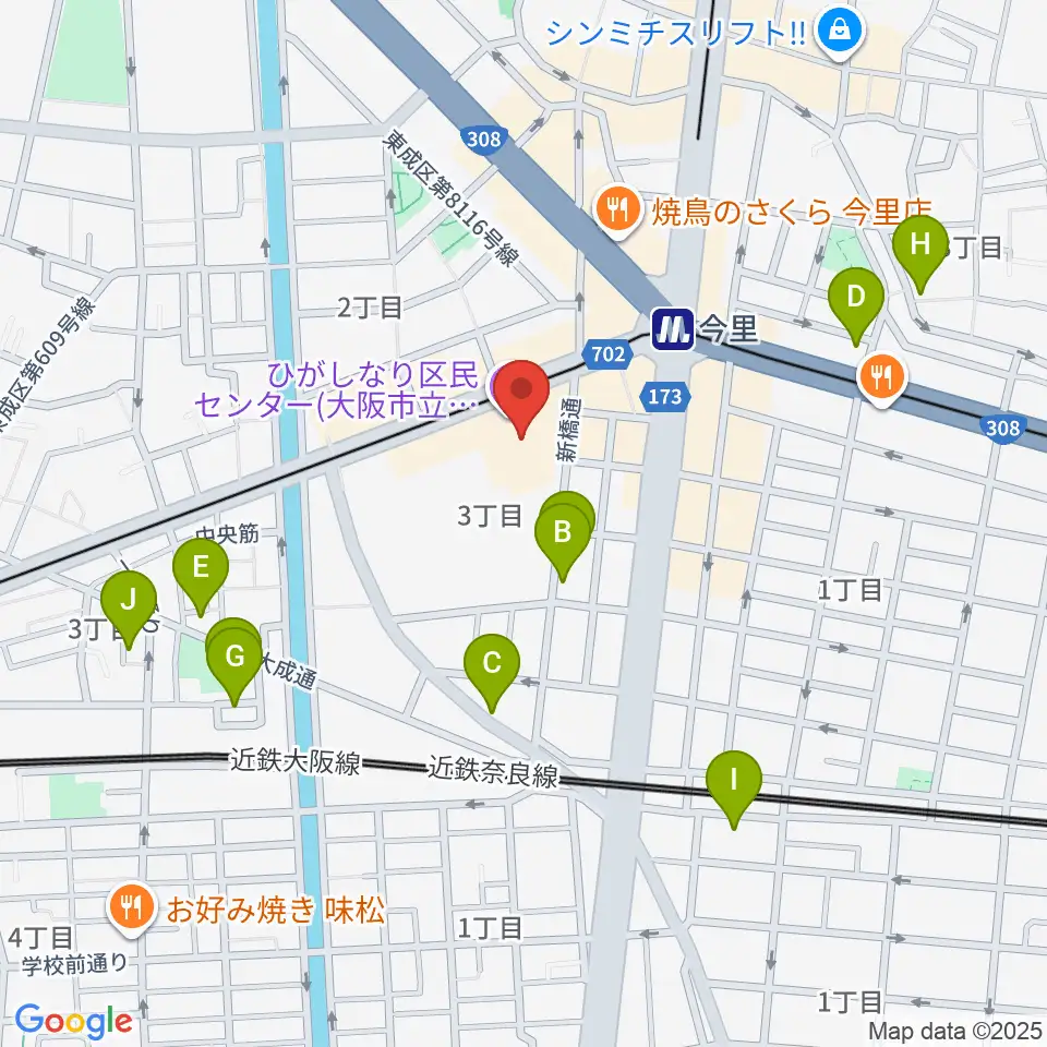 コミ協ひがしなり区民センター周辺のホテル一覧地図