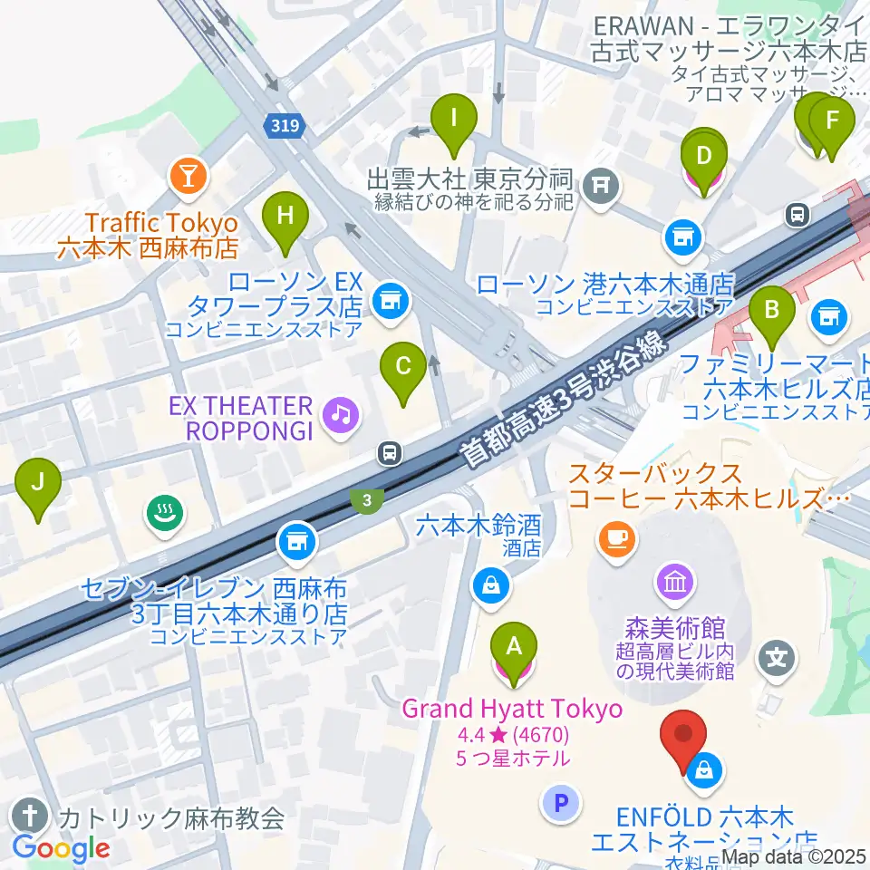 TOHOシネマズ六本木ヒルズ周辺のホテル一覧地図