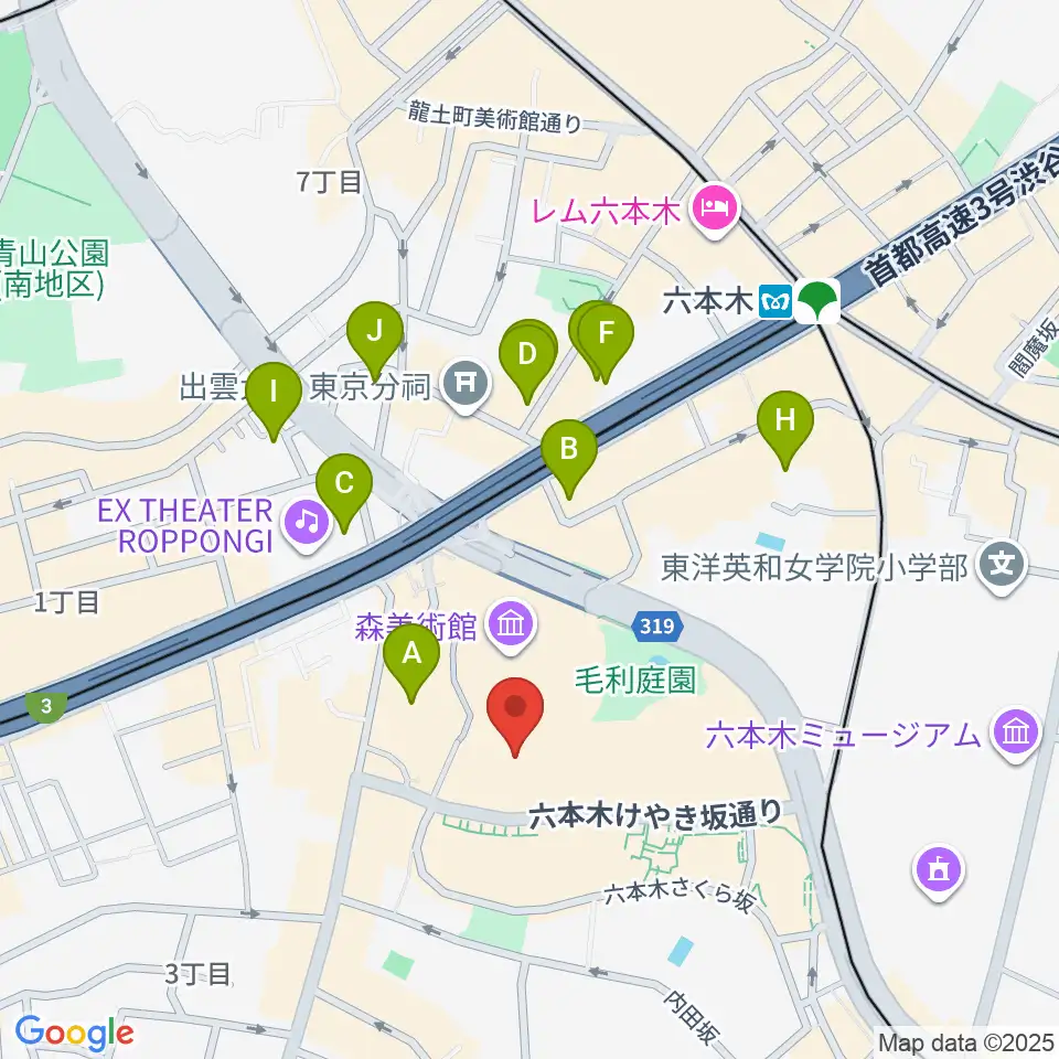 TOHOシネマズ六本木ヒルズ周辺のホテル一覧地図