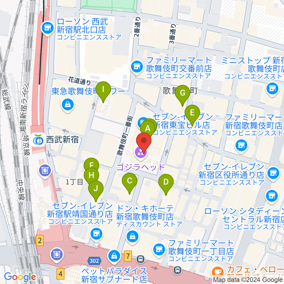 TOHOシネマズ新宿周辺のホテル一覧地図