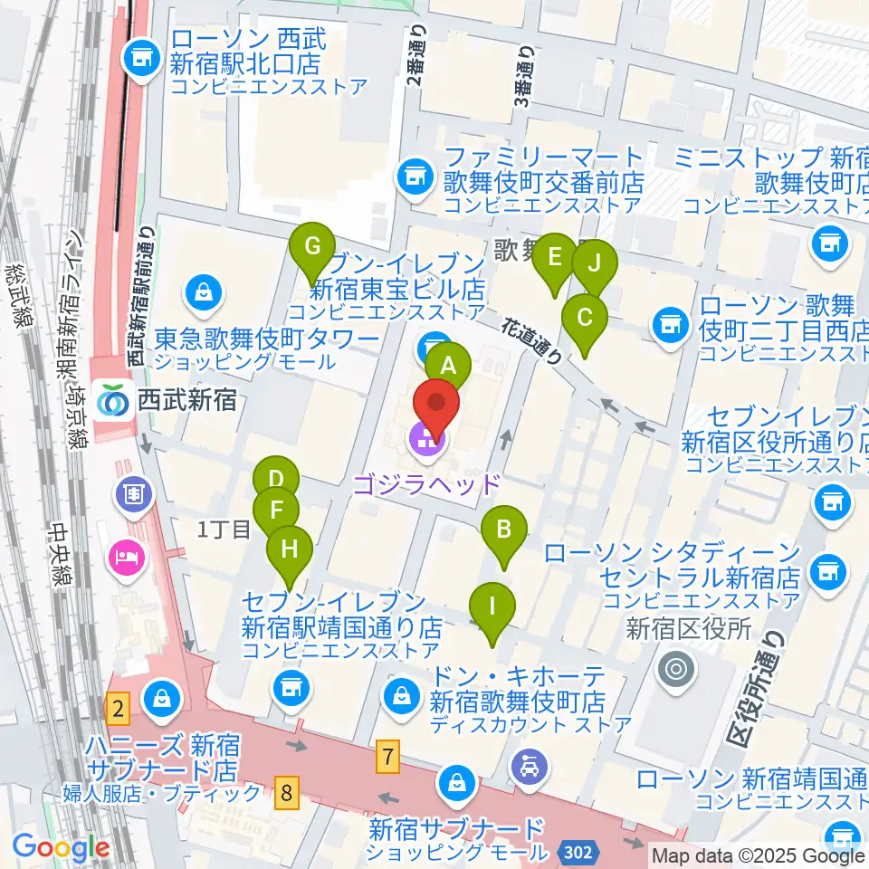 TOHOシネマズ新宿周辺のホテル一覧地図