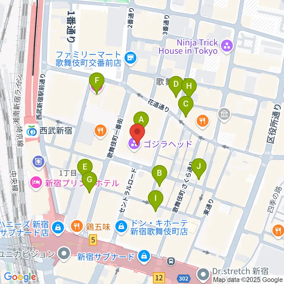 TOHOシネマズ新宿周辺のホテル一覧地図