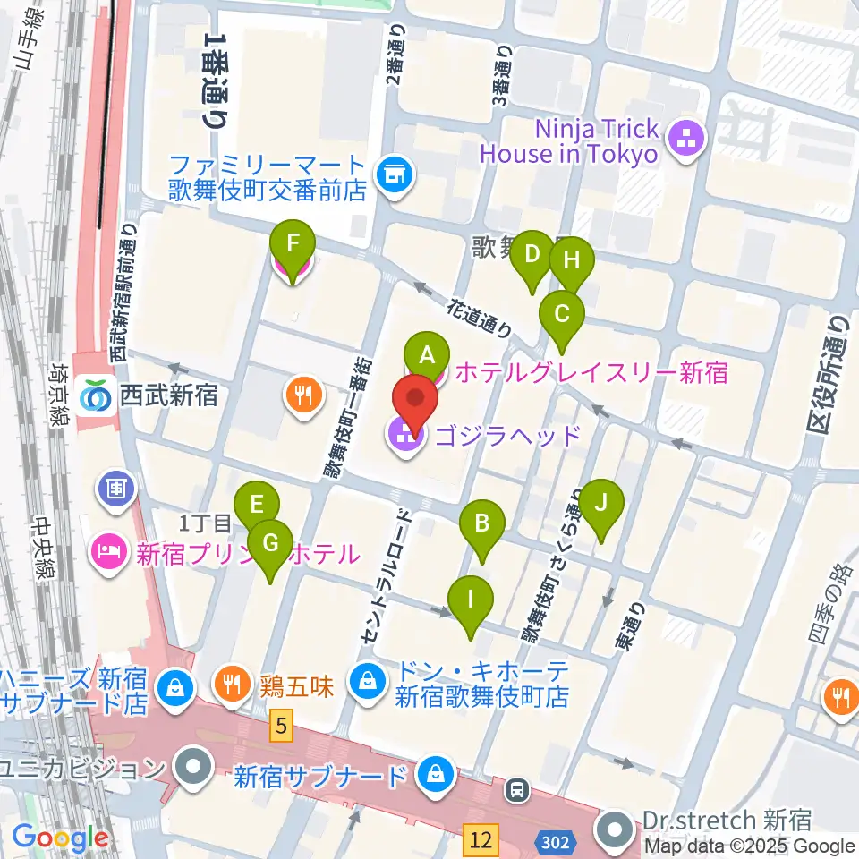TOHOシネマズ新宿周辺のホテル一覧地図