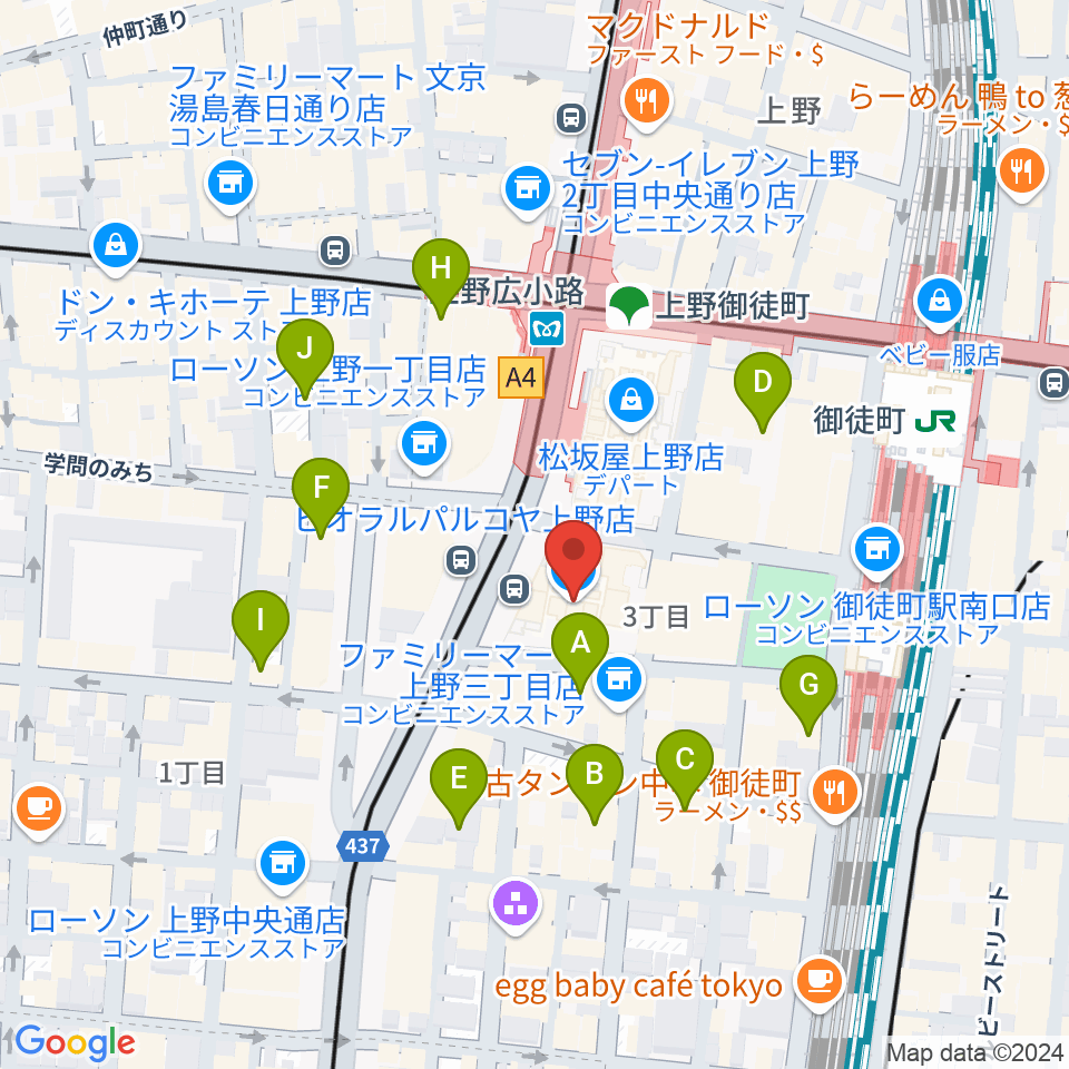 TOHOシネマズ上野周辺のホテル一覧地図