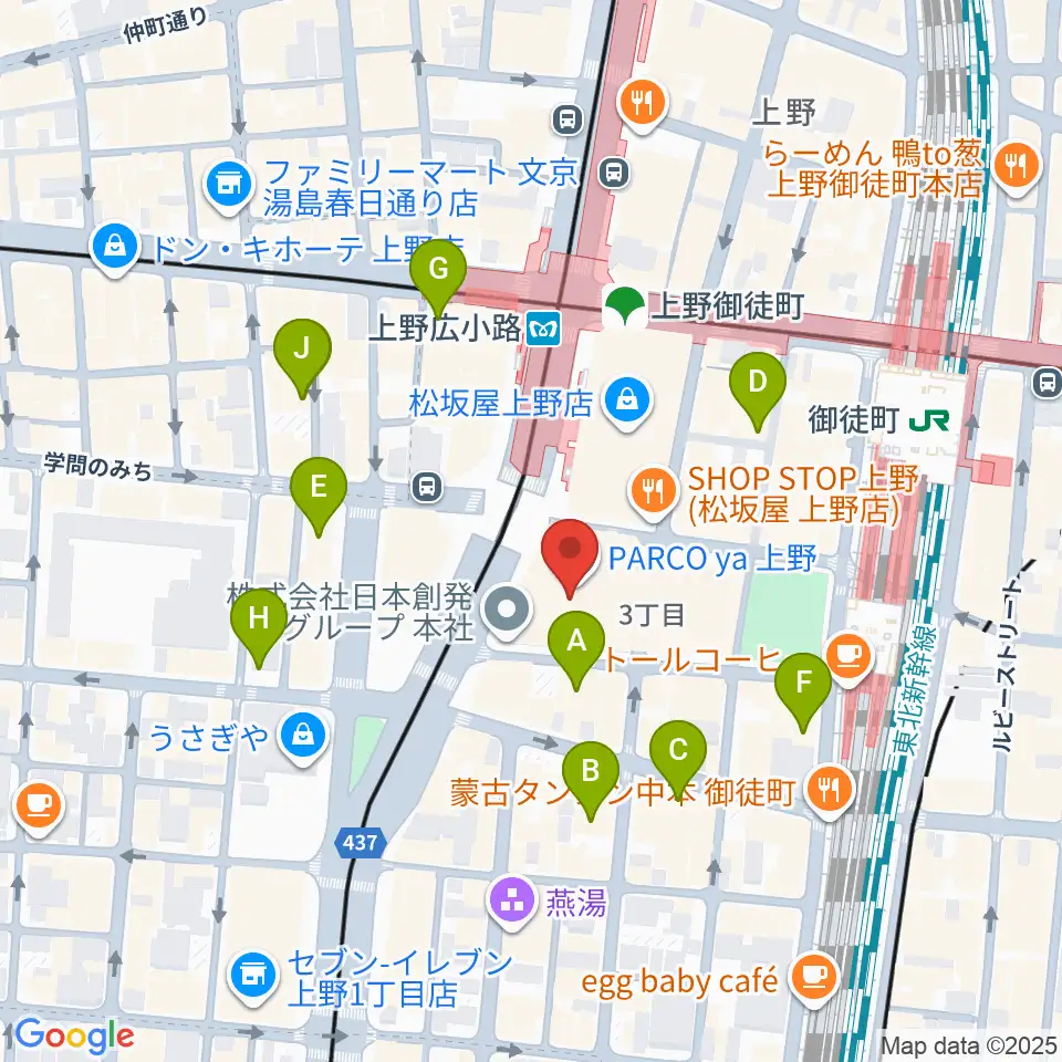 TOHOシネマズ上野周辺のホテル一覧地図