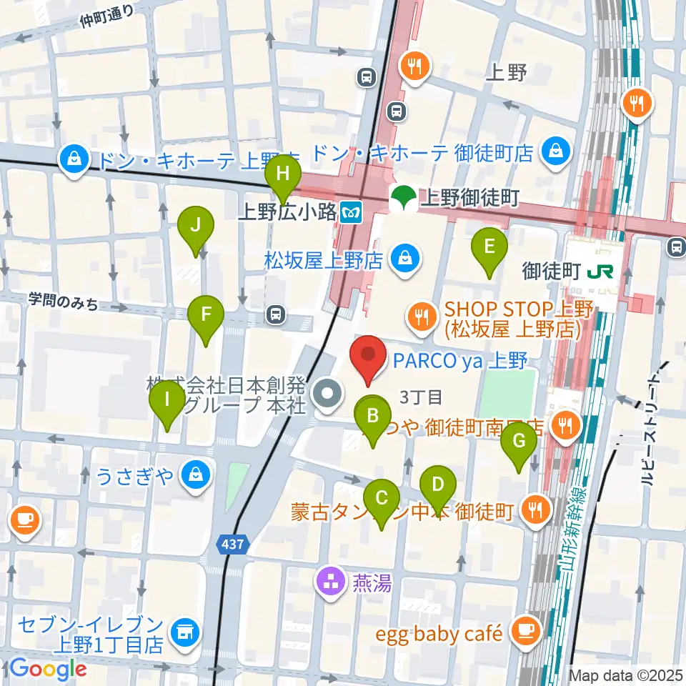 TOHOシネマズ上野周辺のホテル一覧地図