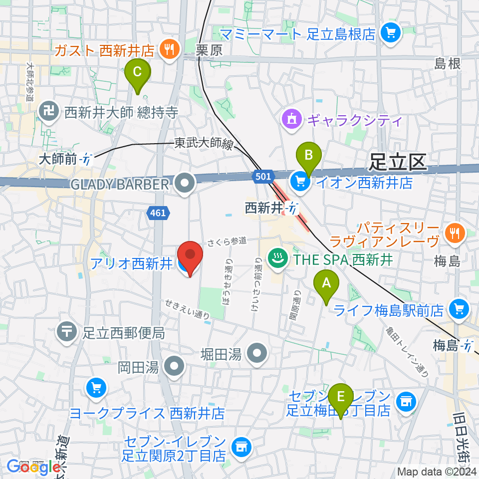 TOHOシネマズ西新井周辺のホテル一覧地図