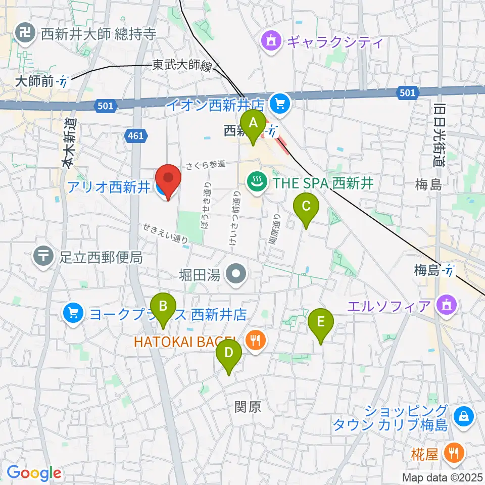 TOHOシネマズ西新井周辺のホテル一覧地図