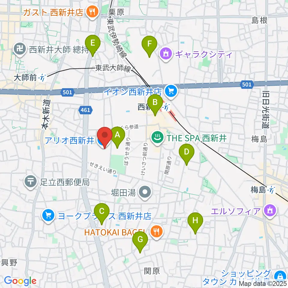 TOHOシネマズ西新井周辺のホテル一覧地図