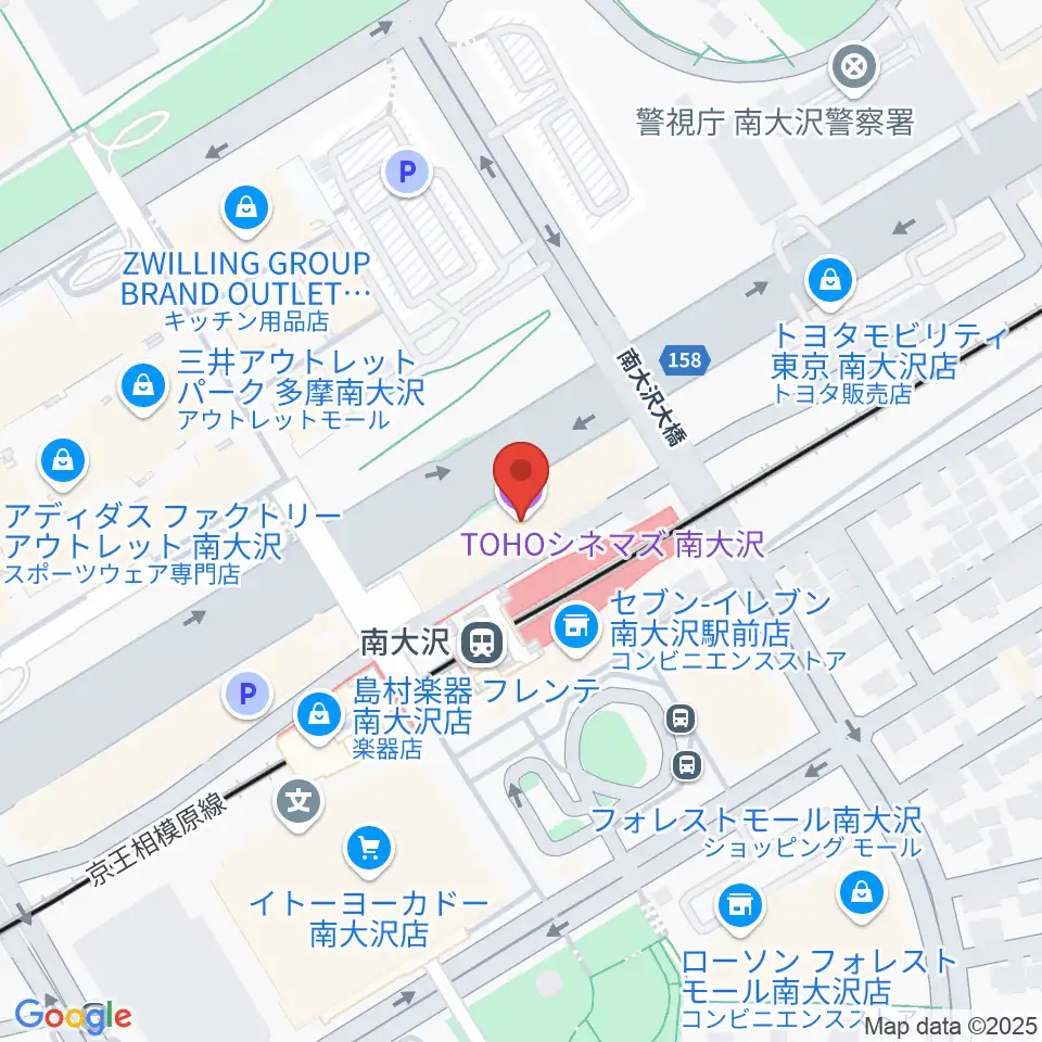TOHOシネマズ南大沢周辺のホテル一覧地図