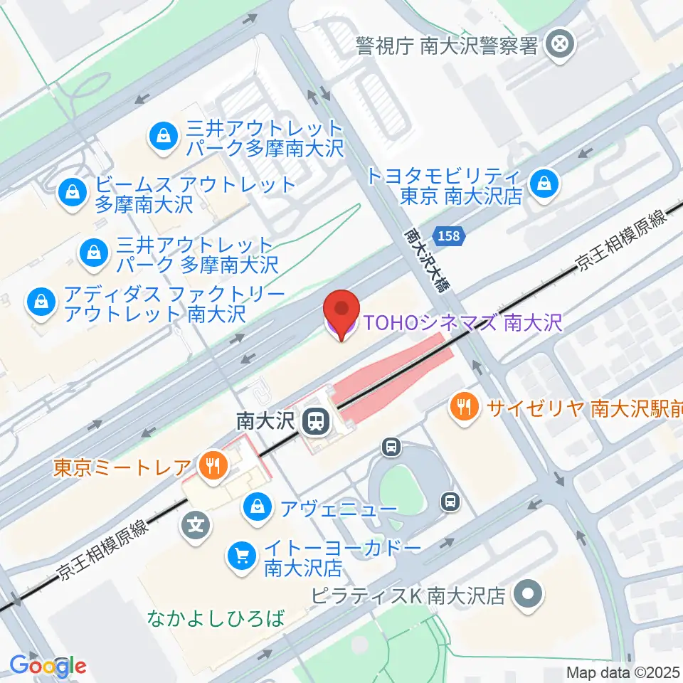 TOHOシネマズ南大沢周辺のホテル一覧地図