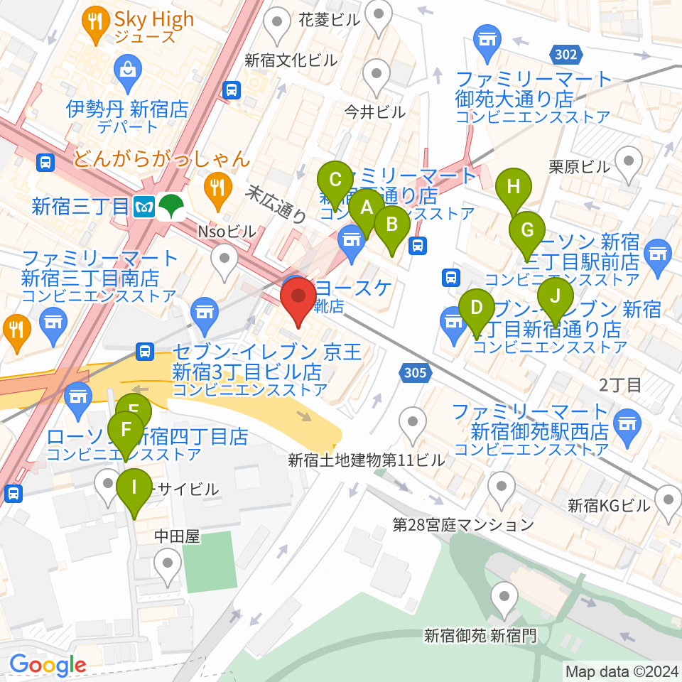 新宿バルト9周辺のホテル一覧地図