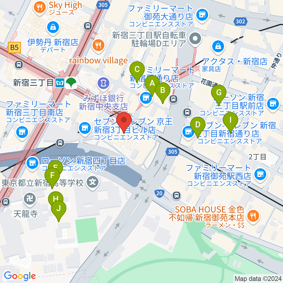 新宿バルト9周辺のホテル一覧地図