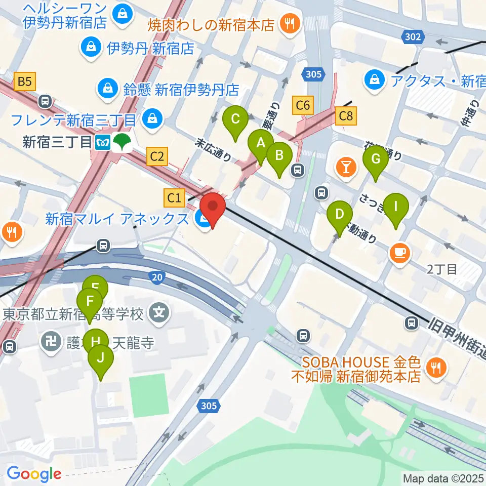 新宿バルト9周辺のホテル一覧地図