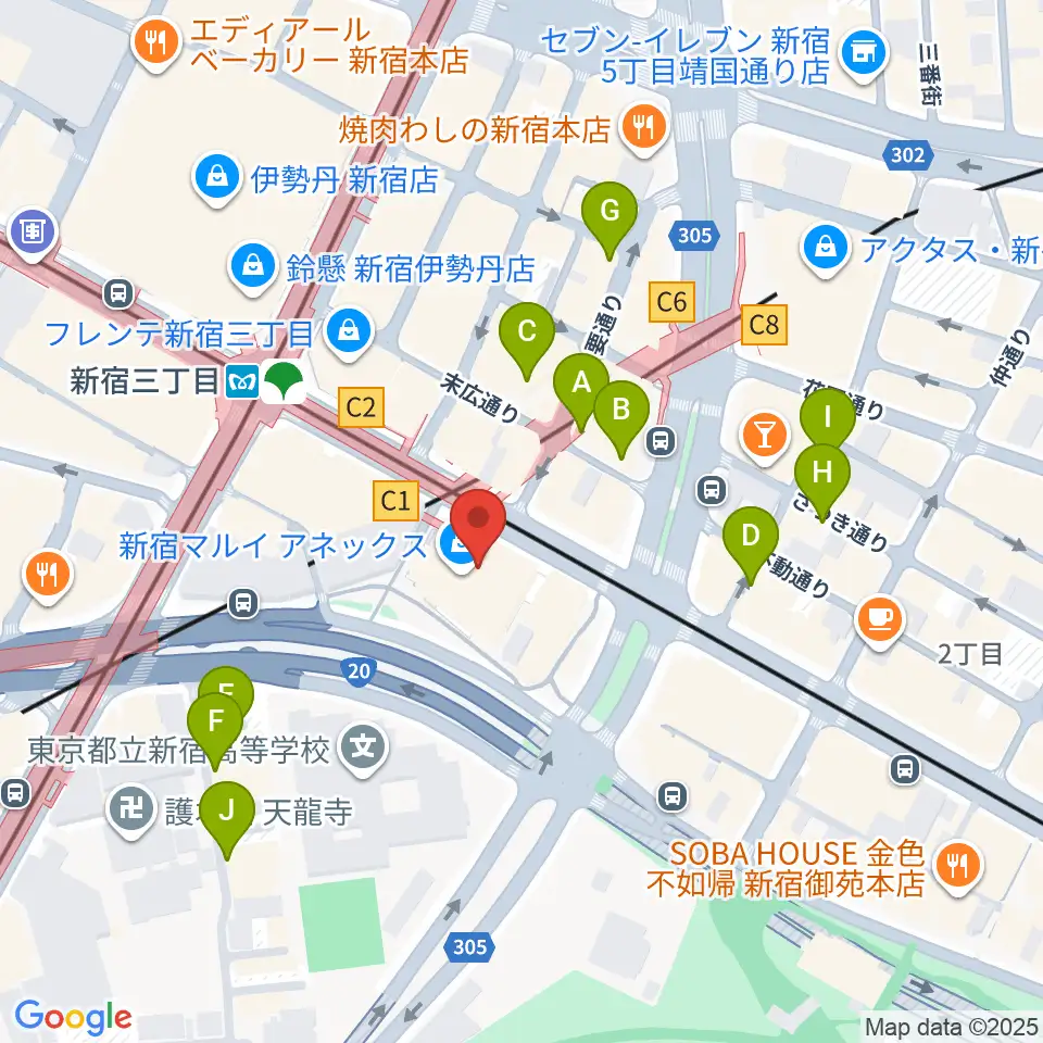新宿バルト9周辺のホテル一覧地図