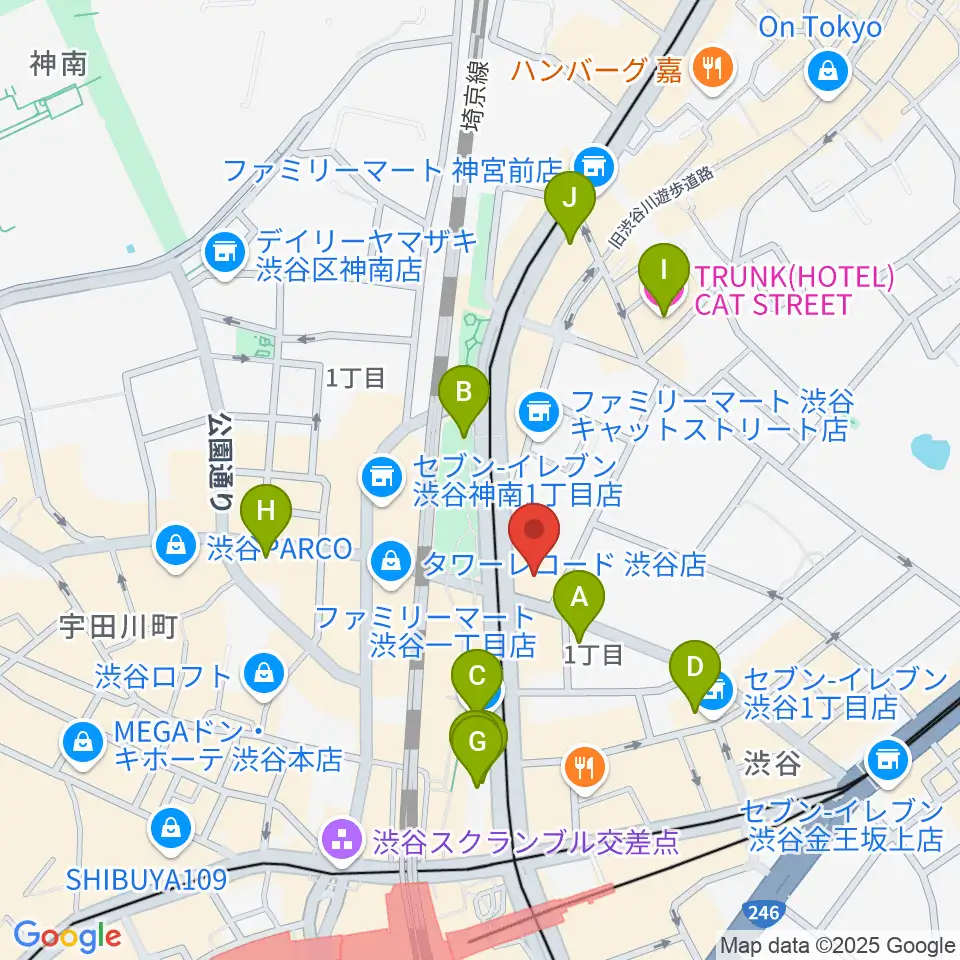 ヒューマントラストシネマ渋谷周辺のホテル一覧地図