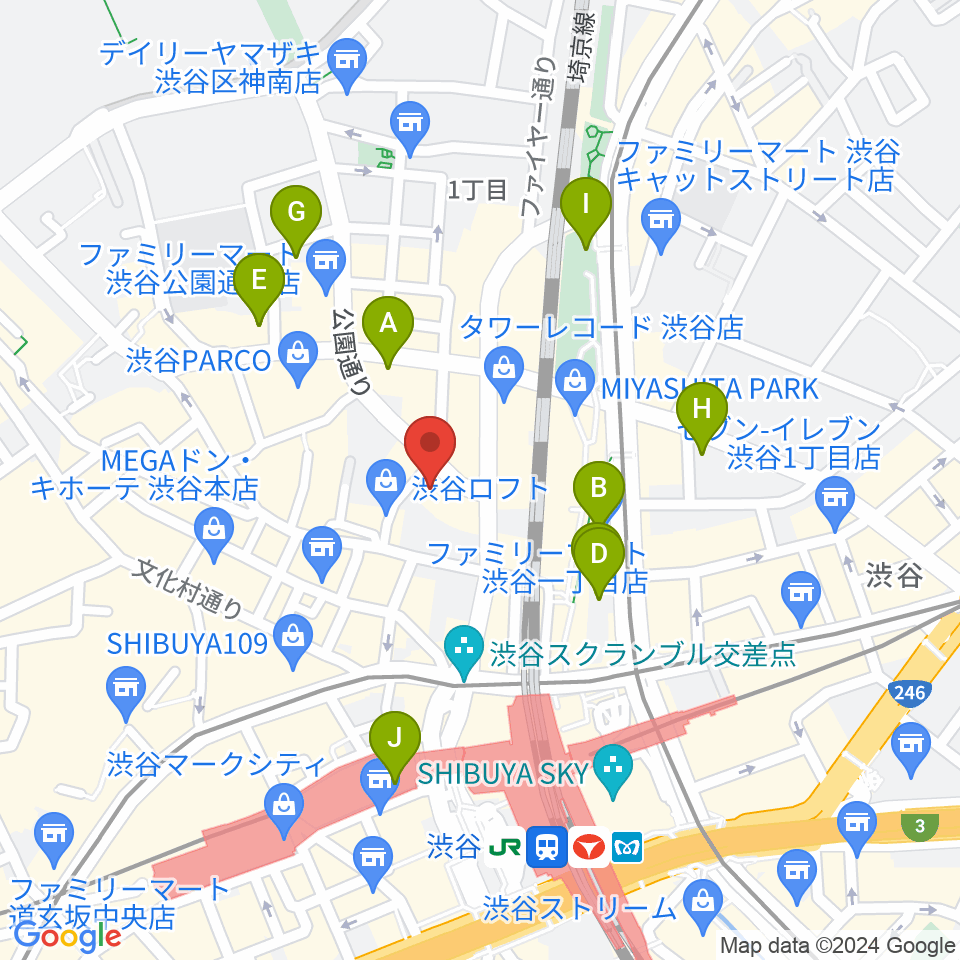 渋谷HUMAXシネマ周辺のホテル一覧地図