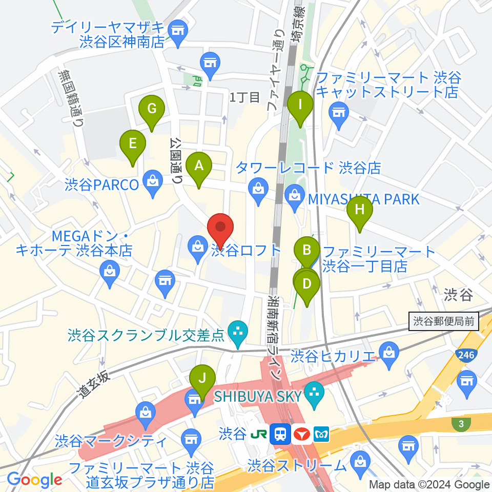 渋谷HUMAXシネマ周辺のホテル一覧地図